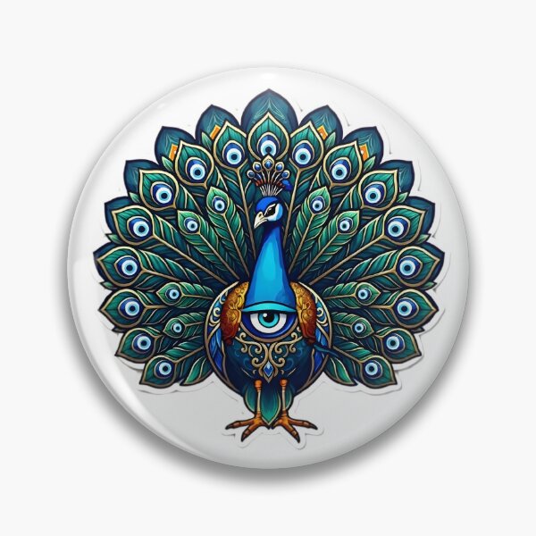 Item preview, Mystic Evil Eye Peacock Spiritual Protection Art designed and sold by WhiteLightPrint.