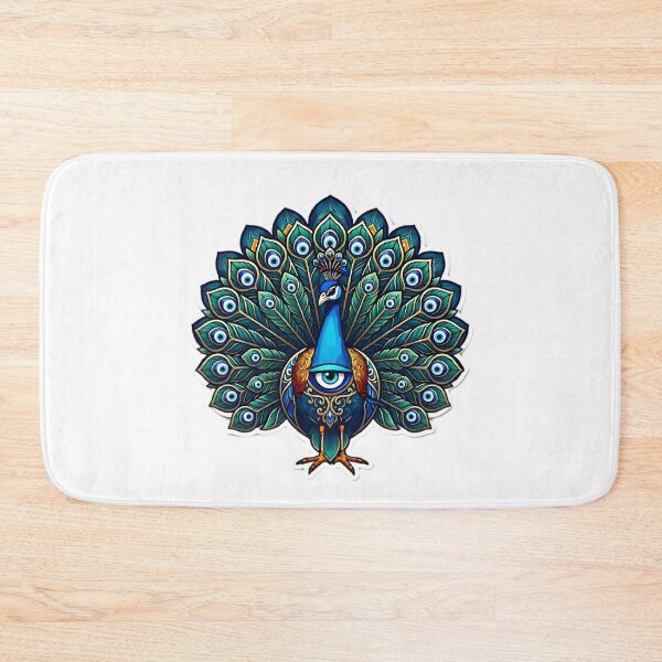 Item preview, Mystic Evil Eye Peacock Spiritual Protection Art designed and sold by WhiteLightPrint.