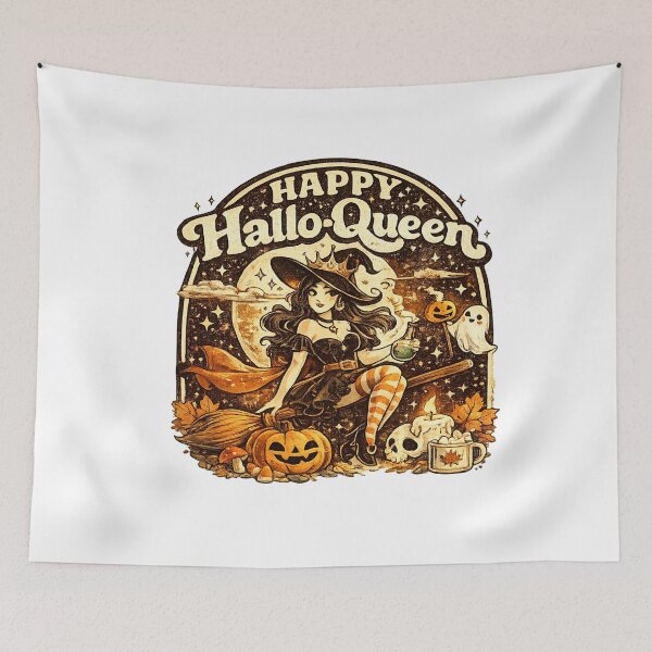 Item preview, Happy Hallo-Queen | Retro Witch Halloween Design designed and sold by mocci10.