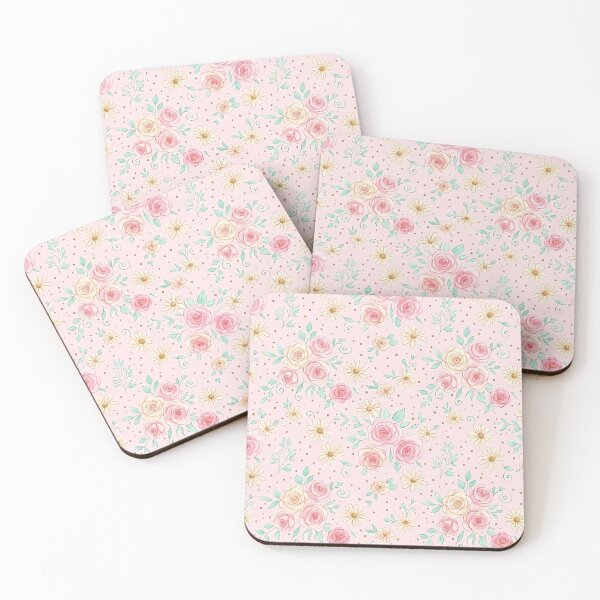Item preview, Romantic Pastel Roses and Daisies Floral Pattern designed and sold by jo-e-basta.