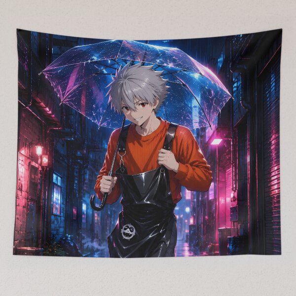Item preview, Kaworu Nagisa Neon Genesis Evangelion Neon Rain Walk designed and sold by Dashsopaner.