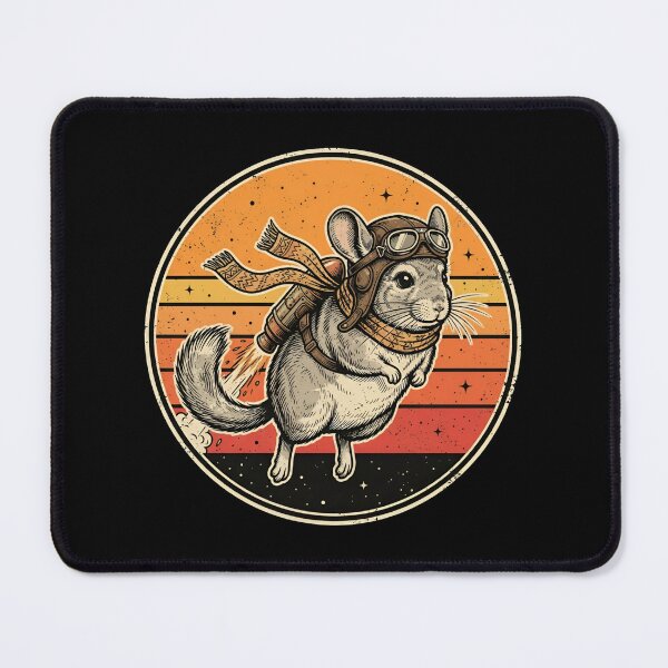Item preview, Retro Jetpack Aviator Chinchilla Vintage Badge designed and sold by DuckOddity.