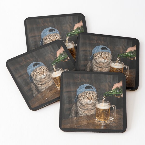 Item preview, Funny Cat Drinking Beer Wearing Backwards Hat Graphic T-Shirt designed and sold by hejrawli.
