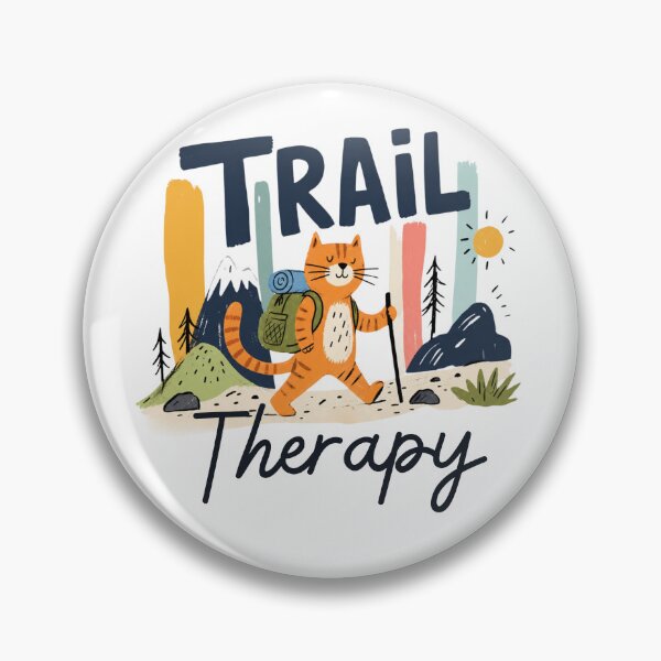 Item preview, Trail Therapy Cat Hiking Shirt | Funny Hiking Cat Retro Outdoor Adventure Design designed and sold by GroveLaneCreative.