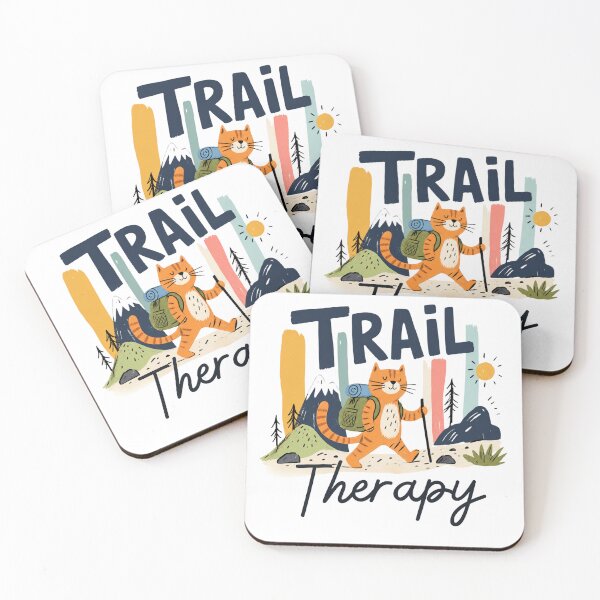 Item preview, Trail Therapy Cat Hiking Shirt | Funny Hiking Cat Retro Outdoor Adventure Design designed and sold by GroveLaneCreative.