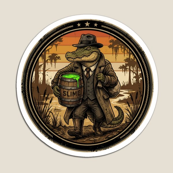 Item preview, Retro Bootlegger Alligator Vintage Badge designed and sold by DuckOddity.