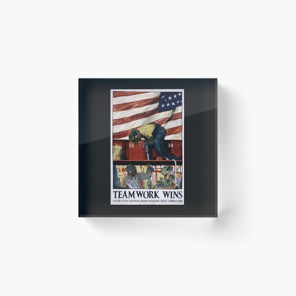 Item preview, WWI Teamwork Wins Propaganda Poster Print designed and sold by Vintage Poster Supply.