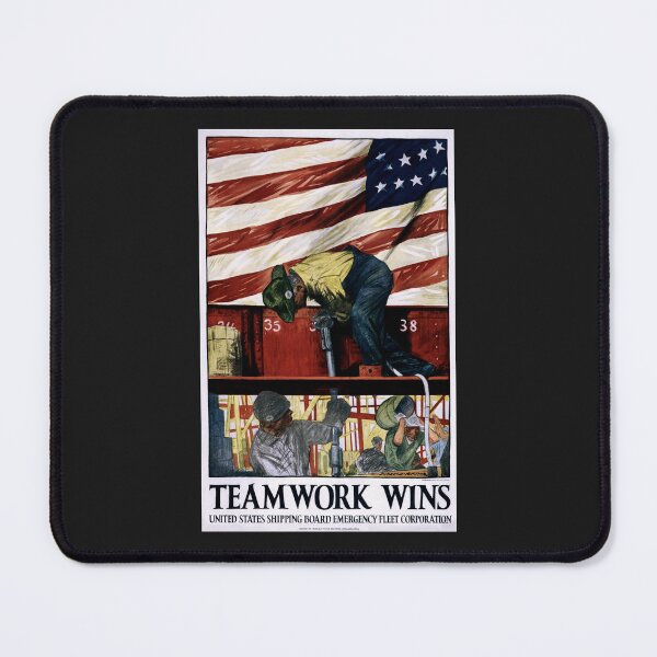 Item preview, WWI Teamwork Wins Propaganda Poster Print designed and sold by Vintage Poster Supply.