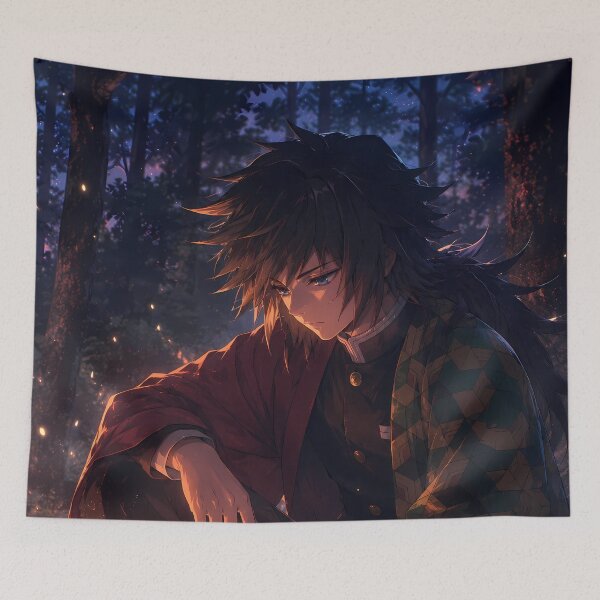 Item preview, Giyu Tomioka Demon Slayer Campfire Forest Night designed and sold by Dashsopaner.