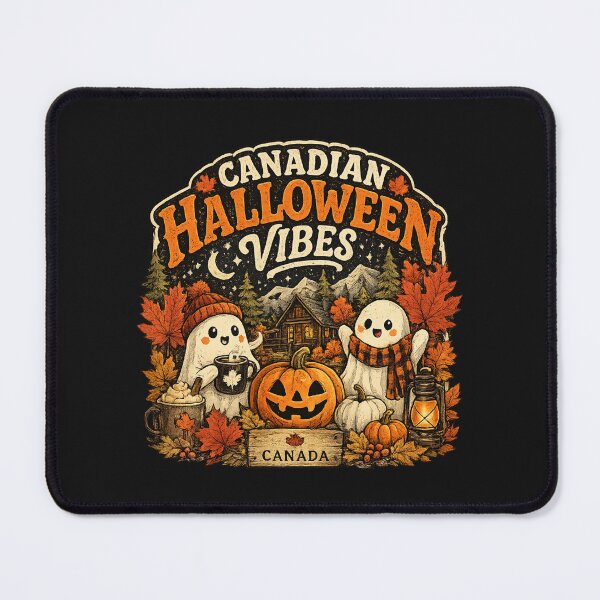 Item preview, Canadian Halloween Vibes Ghost Pumpkin Autumn Fall Cute Spooky Canada Maple Leaf Vintage Halloween T-Shirt Sticker designed and sold by mocci10.