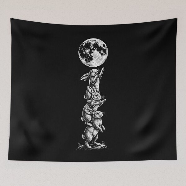 Item preview, Bunny Howling Moon Funny 90s Easter Rabbit Lover Retro Vintage designed and sold by gunaone-design.