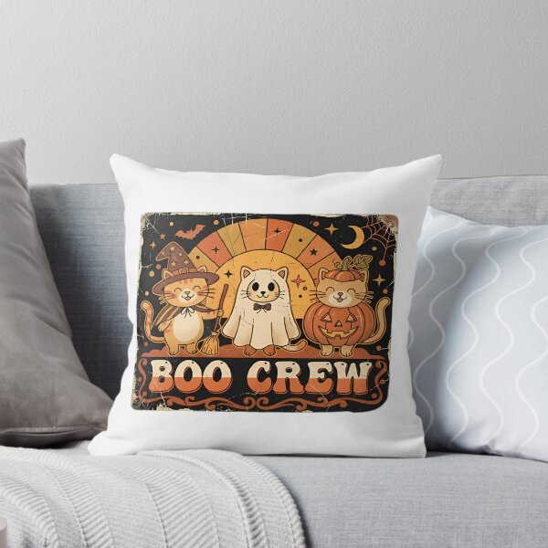 Item preview, Boo Crew Retro Vintage Halloween Cats 70s T-Shirt Design designed and sold by HoMya.