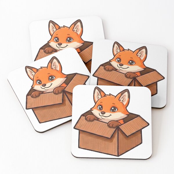 Item preview, Cute Fox in a Cardboard Box | Kawaii Woodland Animal Illustration designed and sold by Italkam.