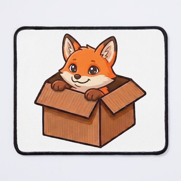 Item preview, Cute Fox in a Cardboard Box | Kawaii Woodland Animal Illustration designed and sold by Italkam.