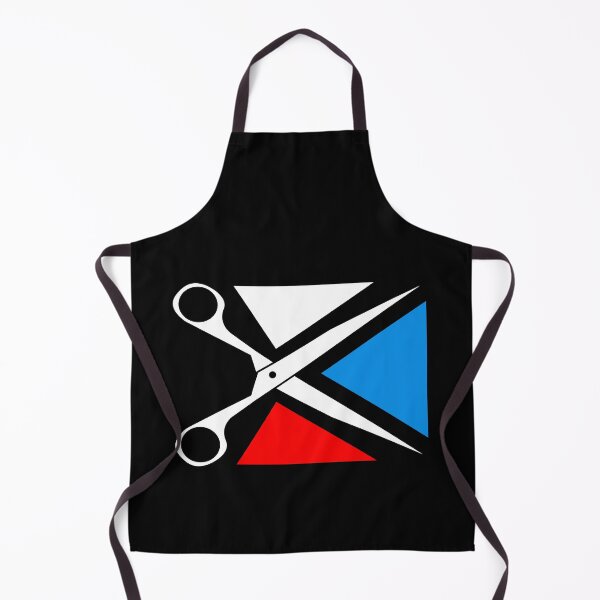 Item preview, A pair of scissors with pieces of fabric in three colors: white, blue, and red. designed and sold by yuretzius.