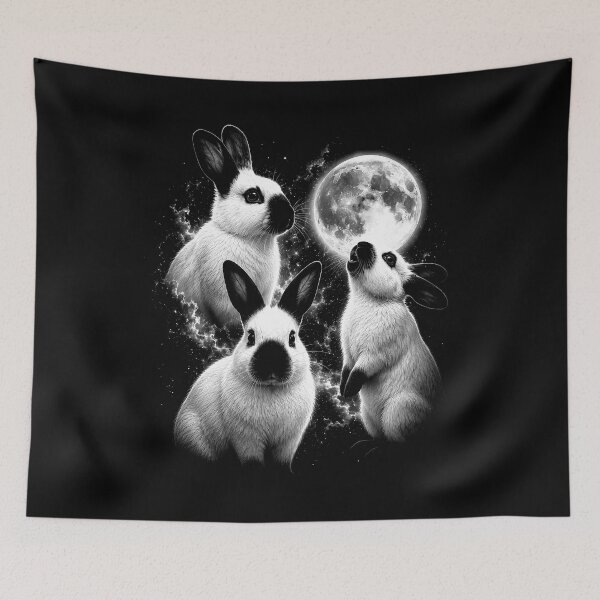Item preview, Bunny Howling to the Moon Vintage Silly Rabbit Easter Gift designed and sold by gunaone-design.
