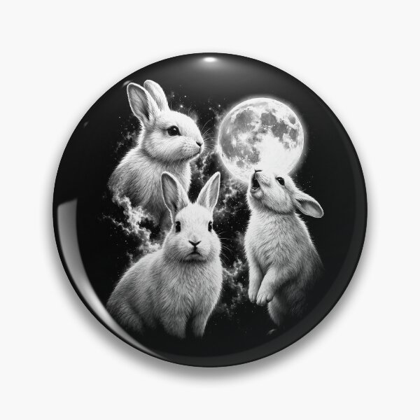 Item preview, Bunny Howling to the Full Moon Vintage Silly Rabbit Easter Bunny Dark Gothic designed and sold by gunaone-design.