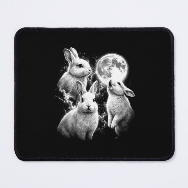 Item preview, Bunny Howling to the Full Moon Vintage Silly Rabbit Easter Bunny Dark Gothic designed and sold by gunaone-design.