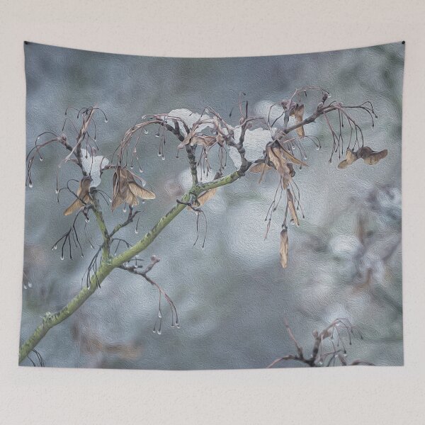 Item preview, Maple branch with melting snow in early spring designed and sold by yuretzius.