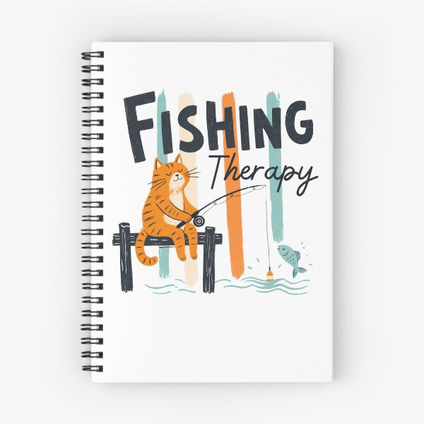 Item preview, Fishing Therapy Cat | Cute Retro Fishing Cat Design for Anglers & Cat Lovers designed and sold by GroveLaneCreative.