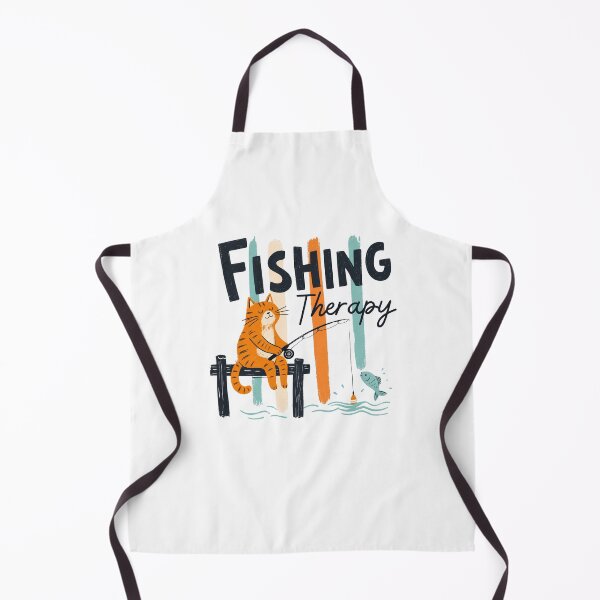 Item preview, Fishing Therapy Cat | Cute Retro Fishing Cat Design for Anglers & Cat Lovers designed and sold by GroveLaneCreative.