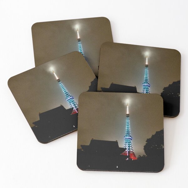 Item preview, Blue Lights Above Zojo-ji | A Summer Night in Tokyo designed and sold by JapanStudio123.