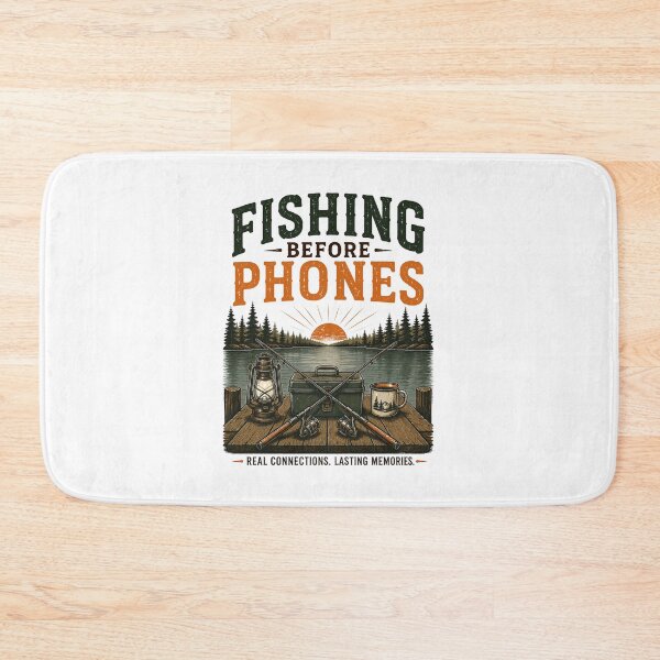 Item preview, Fishing Before Phones Vintage Angler Camping Dock designed and sold by Colorful Designs.