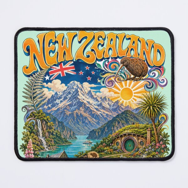 Item preview, New Zealand Pure Wonder Vintage Travel Poster designed and sold by Skyrocketz.