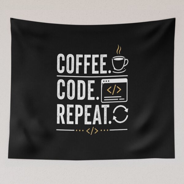 Item preview, Coffee. Code. Repeat. | Minimalist Programmer Typography T-Shirt | Developer Gift designed and sold by v6ziix.