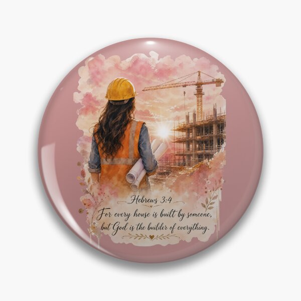 Item preview, Women in contruction - Hebrews 3:4 God is the Builder Watercolor Art designed and sold by BelievingCreate.