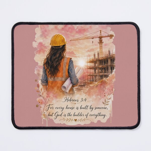 Item preview, Women in contruction - Hebrews 3:4 God is the Builder Watercolor Art designed and sold by BelievingCreate.