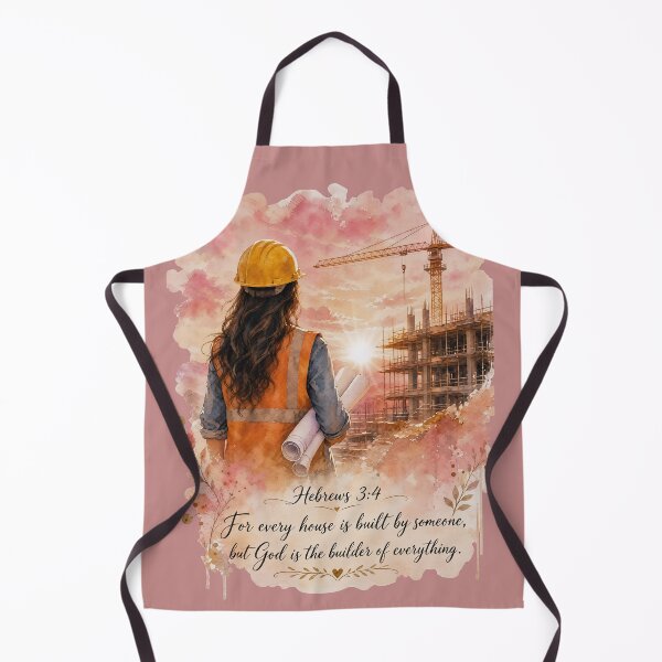 Item preview, Women in contruction - Hebrews 3:4 God is the Builder Watercolor Art designed and sold by BelievingCreate.