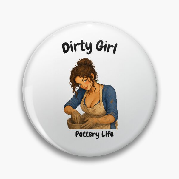 Item preview, Brunette Dirty Girl Making Pottery  designed and sold by SamanthaLPottery.