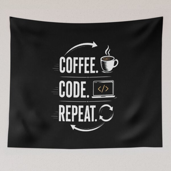 Item preview, Coffee. Code. Repeat. Minimalist Programmer Typography T-Shirt Developer Gift designed and sold by v6ziix.