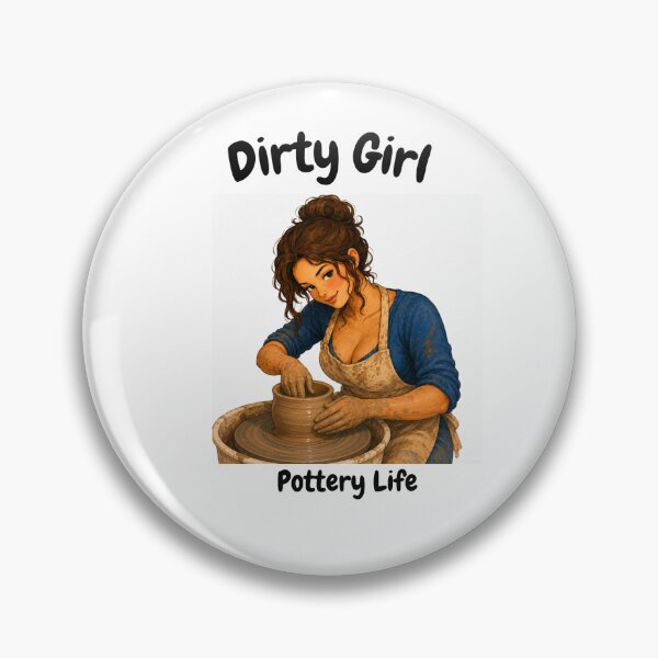 Item preview, Brunette Dirty Girl on Pottery Wheel designed and sold by SamanthaLPottery.