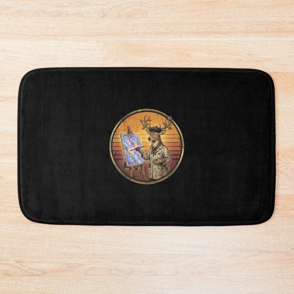 Artikelvorschau, Retro Holographic Painter Deer Vintage Badge entworfen und verkauft von DuckOddity.