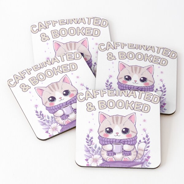 Item preview, Leave Me Caffeinated and Booked Cute Cat Reading Coffee Lover Shirt designed and sold by BellabdO.
