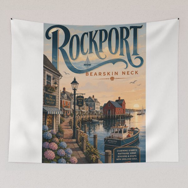 Item preview, Rockport Bearskin Neck Harbor on Cape Ann, Massachusetts designed and sold by Places On Earth.
