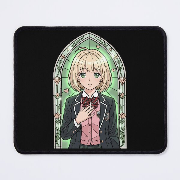 Item preview, Shiemi Moriyama Blue Exorcist Heart Floral Stained Glass Portrait designed and sold by mildaclairmo.