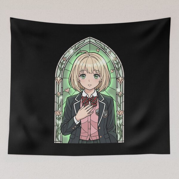 Item preview, Shiemi Moriyama Blue Exorcist Heart Floral Stained Glass Portrait designed and sold by mildaclairmo.