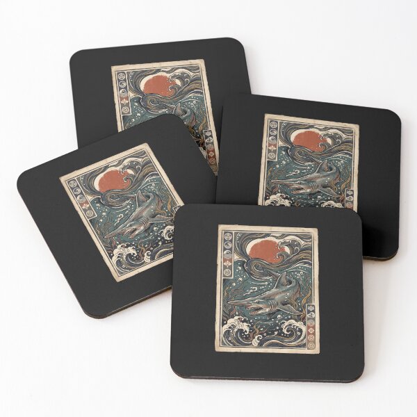 Item preview, Japanese Ukiyo-e Shark Ocean Waves Art Design designed and sold by snowry.