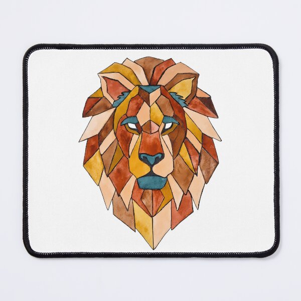Item preview, Geometric Lion in Watercolor - Modern Art Earth Tones designed and sold by SuperMama1973.