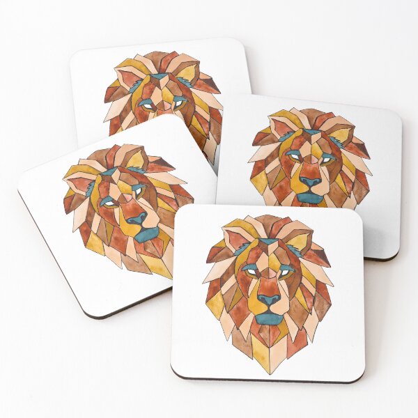 Item preview, Geometric Lion in Watercolor - Modern Art Earth Tones designed and sold by SuperMama1973.