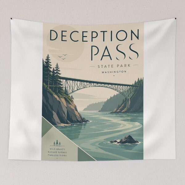 Item preview, Deception Pass Bridge and Deception Pass State Park, Washington designed and sold by Places On Earth.