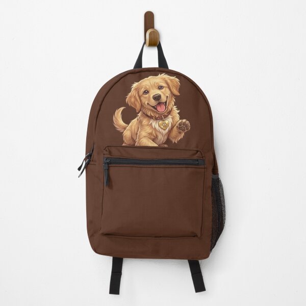 Item preview, Cute Golden Retriever Puppy Waving Paw Illustration designed and sold by Northern Glow Art.