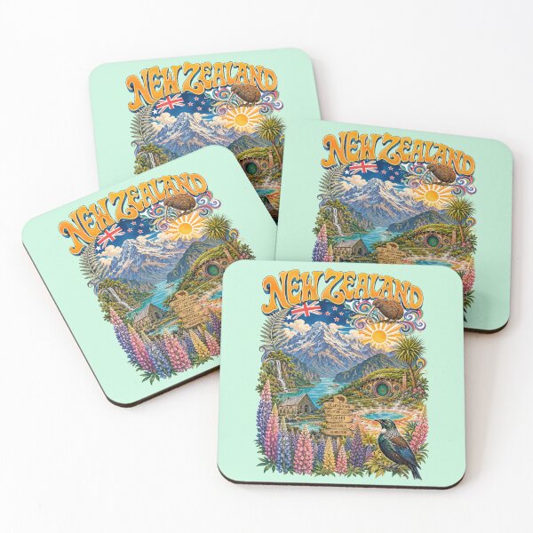 Item preview, New Zealand Pure Wonder Vintage Travel Poster designed and sold by Skyrocketz.