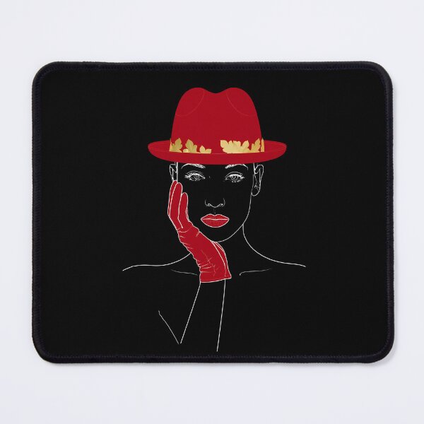 Item preview, Minimalist Woman Line Art Red Hat Elegant Face Illustration designed and sold by jo-e-basta.