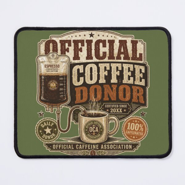 Item preview, Official Coffee Donor Vintage Graphic Tee | Funny Coffee Lover Shirt | Espresso Caffeine Addict Gift | Retro Coffee Club Design designed and sold by piketo.