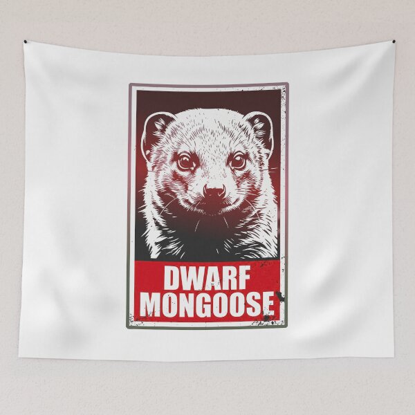 Item preview, Dwarf Mongoose Vintage Wildlife Poster | Retro Animal Illustration [typeA] designed and sold by LOVEARTDESIGN.