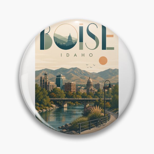 Item preview, Boise Idaho State Capitol and Boise River Greenbelt with Treasure Valley Skyline designed and sold by Places On Earth.